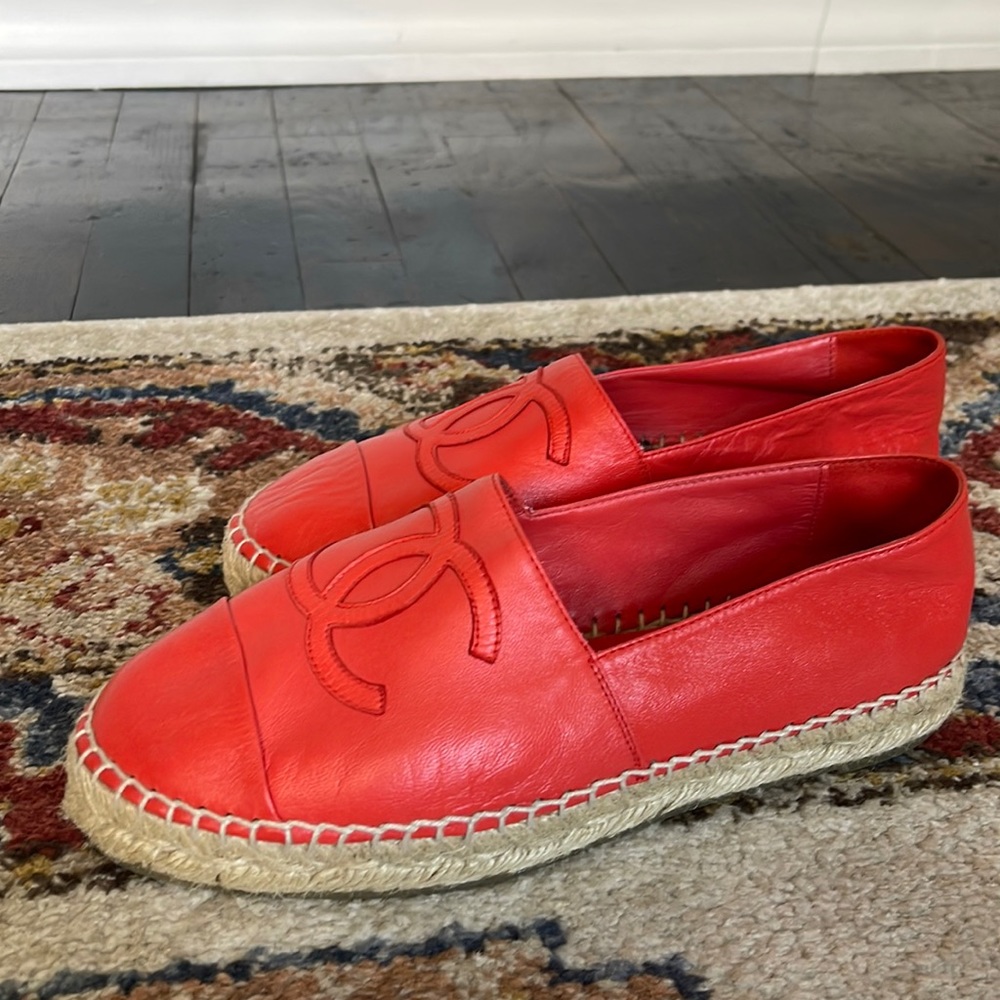 Chanel red sneakers